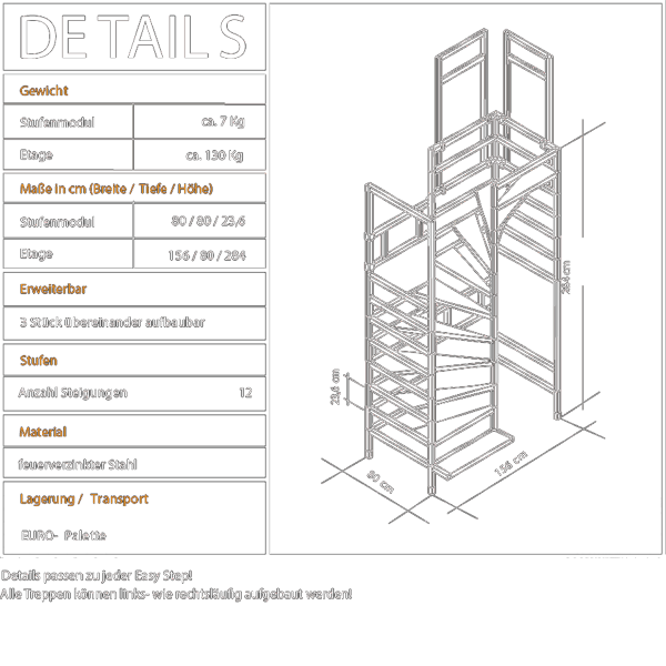 Construction staircase easy-step specifications